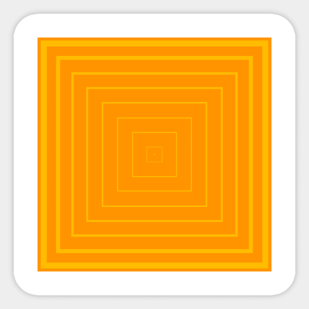 Bullseye Pattern no.6 Alternating Orange and Yellow Lines Sticker by Neil Feigeles